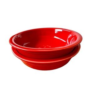 Vintage Red HLC Fiestaware 7” Cereal Bowls Set of 2